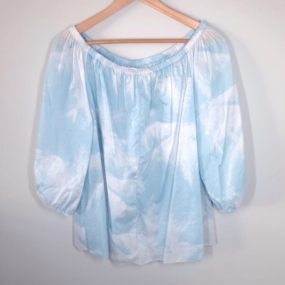 Nwt Escada Sport Napalma  Off the Shoulder Blouse in Blue Fantasy Size 36 (US 6)